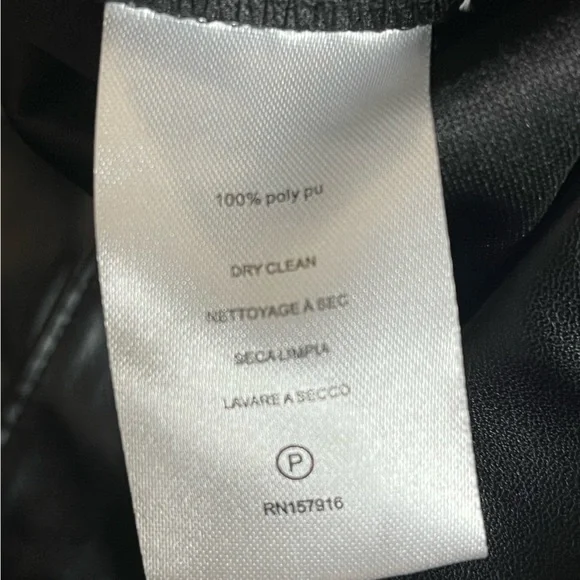 Halston Black Faux Leather Seam Detail Pants, Size S, NWT - Picture 6 of 6